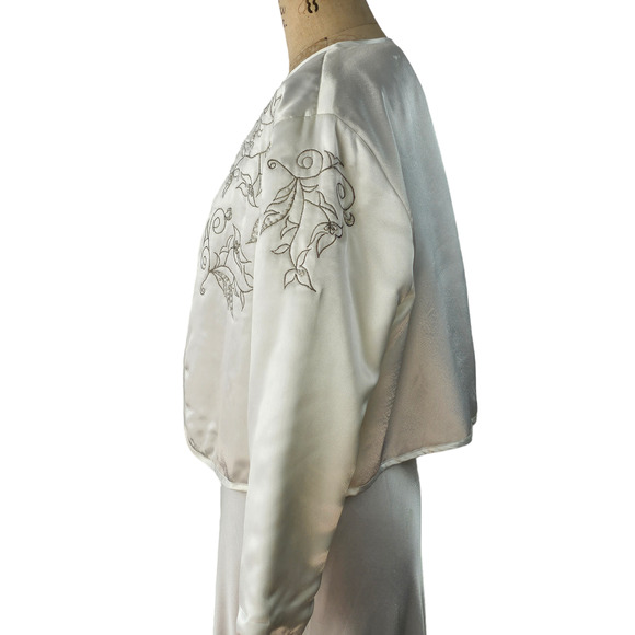 VTG Victoria Secret Gold label white 2 piece slip gown and bed jacket Small - Picture 11 of 16